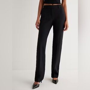EXPRESS Editor Pant, Women's Black Bootcut Mid Rise